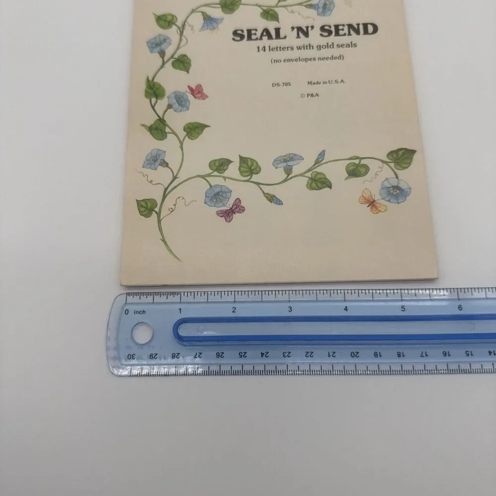 Vintage Seal N Send 10 Letters With Gold Seals Floral USA Cottagecore